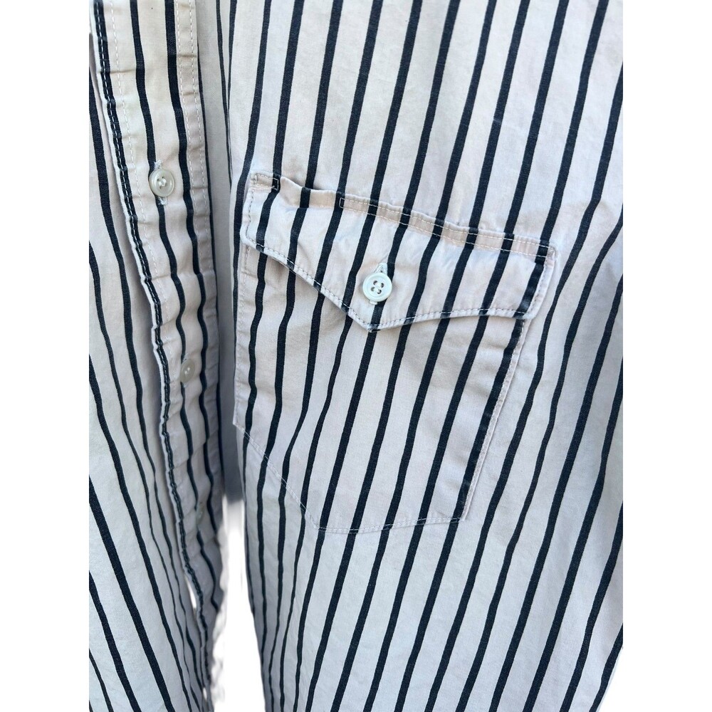 Wrangler Gold Men's Vintage Shirt Single Needle Long Sleeve Stripe Size LARGE - Picture 6 of 6